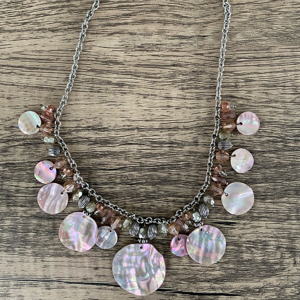 Lia Sophia Vintage Pink Tone of Abalone Necklace